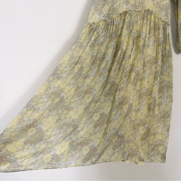 Zara METALLIC THREAD PRINTED DRESS-LIGHT YELLOW-7521/311 - Picture 10 of 16